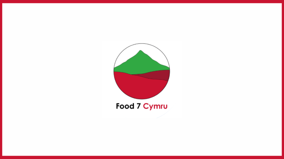 Food 7 Cymru Logo on white background with red boarder