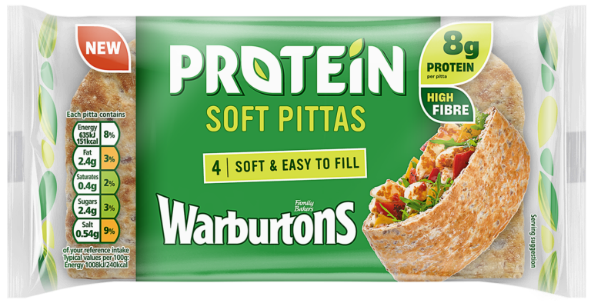 Warburtons Ltd: 4 Protein Pittas & 4 Protein Flatbreads