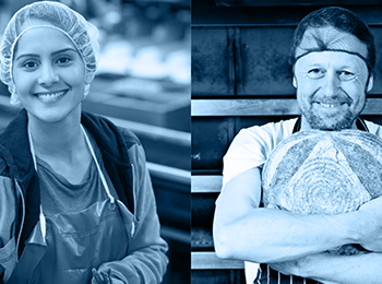 girl and baker