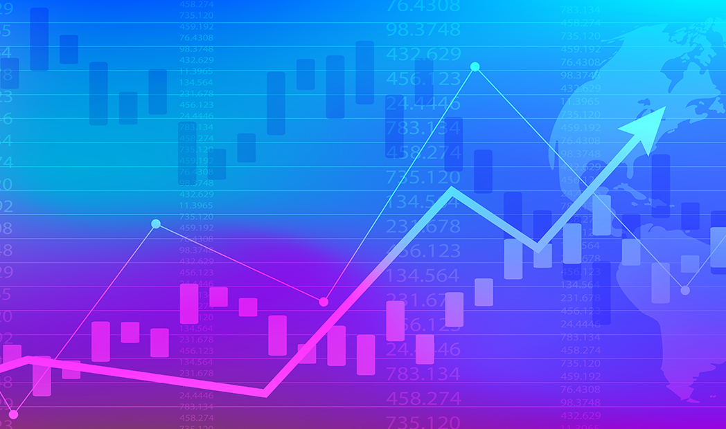 Stock market trading graph