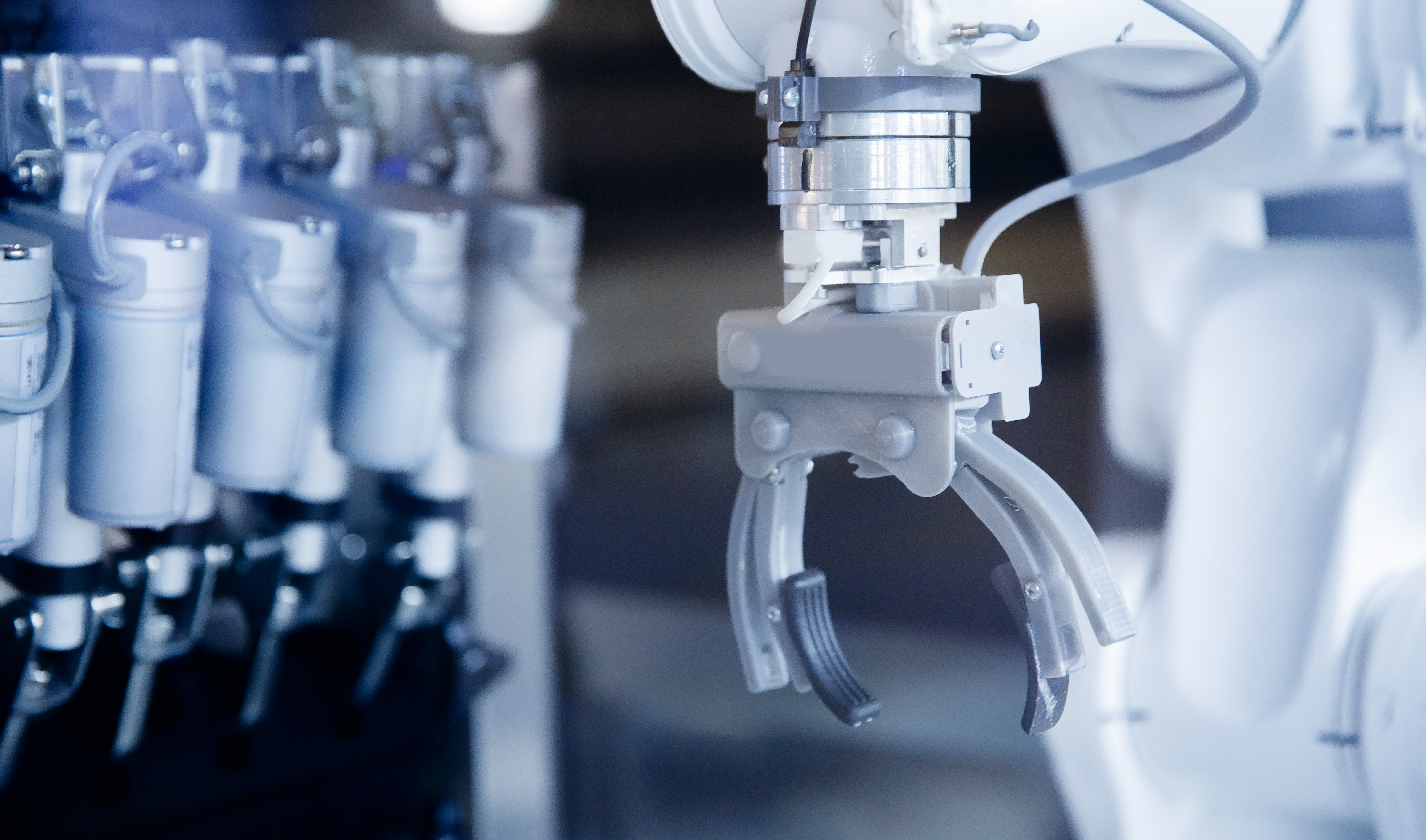 robot working in food factory, Automated production line.